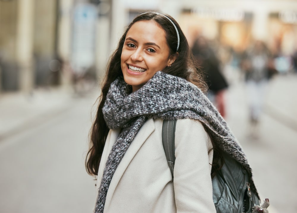 woman smiling after counselling in cardiff